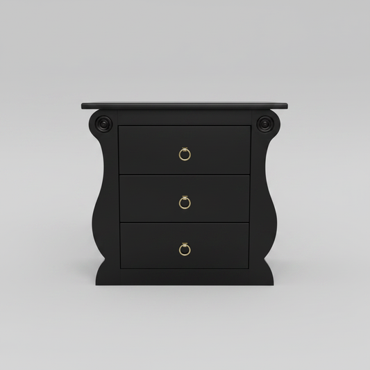 Black Bedside Pedestal - Studio Photo