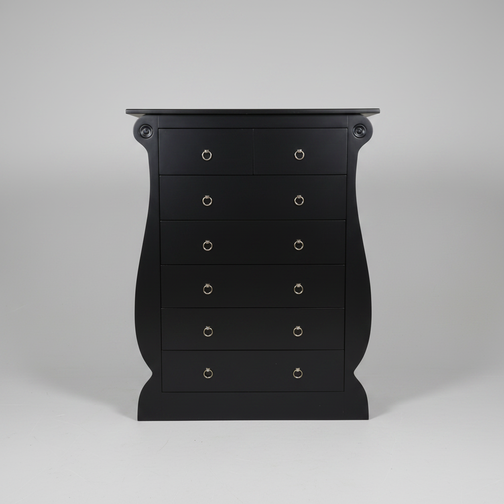 Black Chest of Drawers - Front View