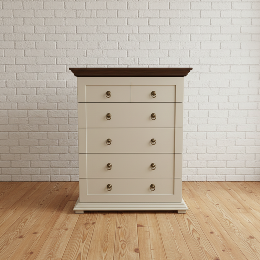 Cream Chest of Drawers - Brick Wall Background