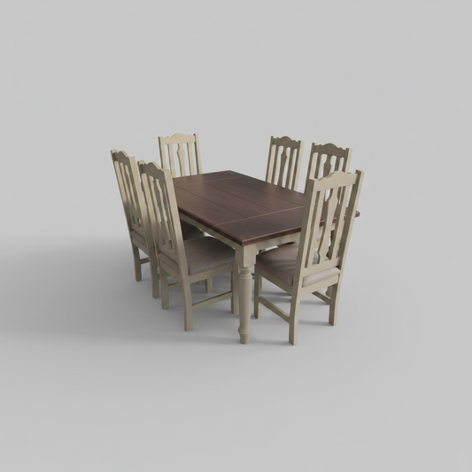 Farmhouse Dining Set - Grey Background