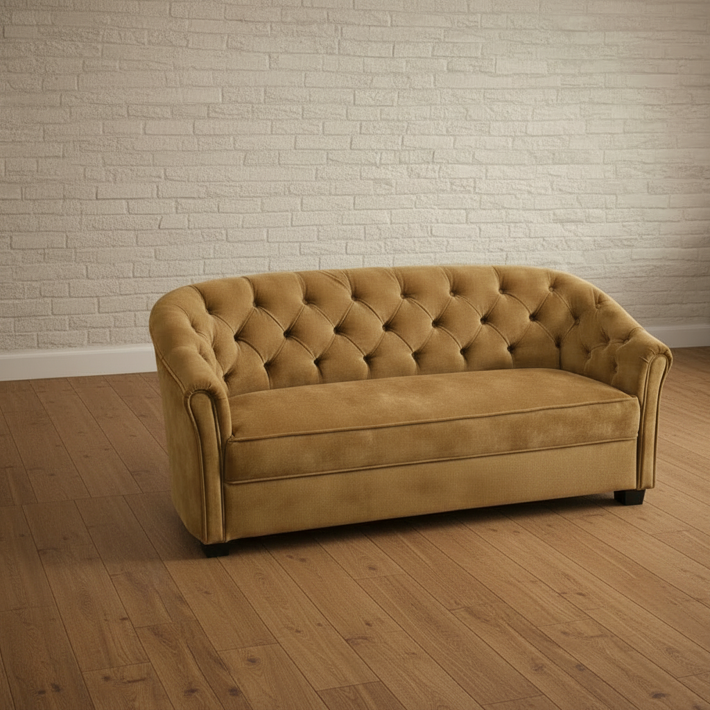 Gold Bench Against Wall