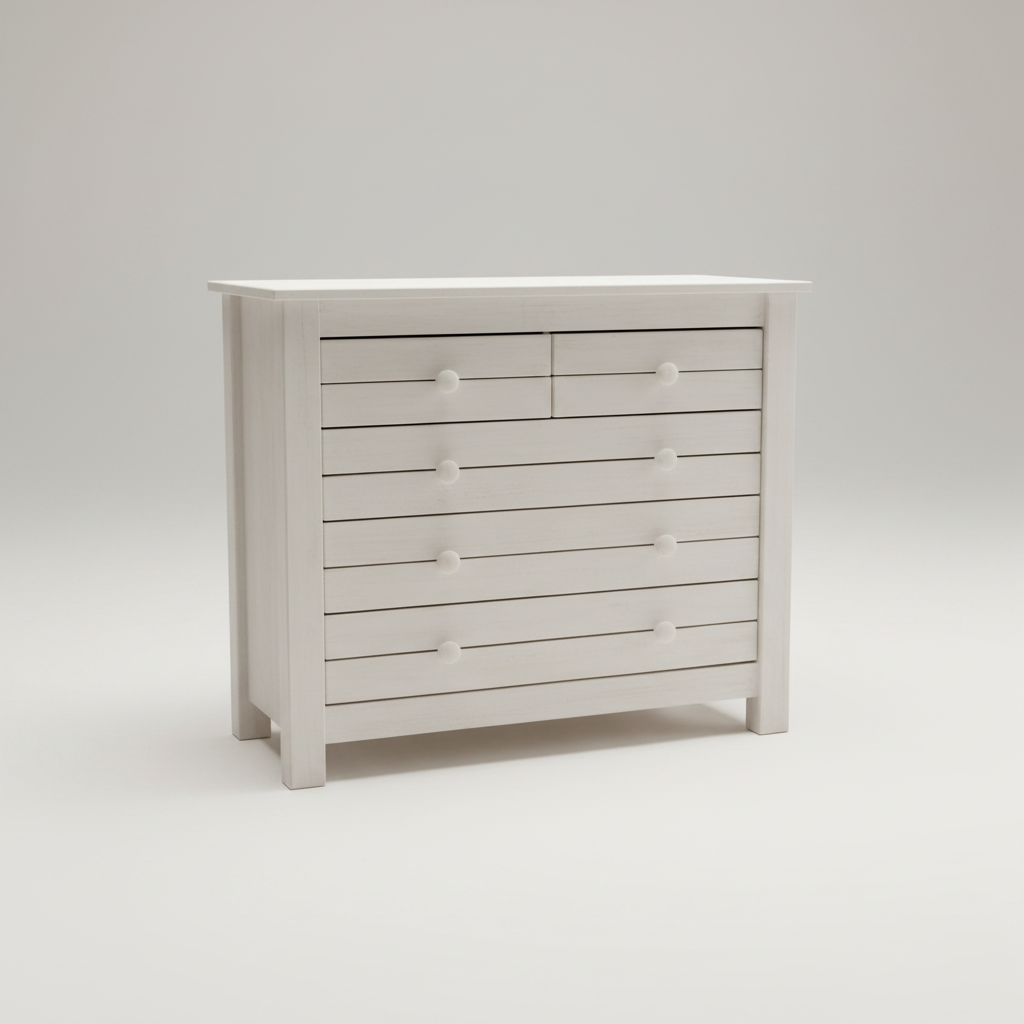 Pebble Slatted Chest of Drawers - Studio Shot